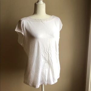 LOFT crochet detail top. Size L. New with tags!